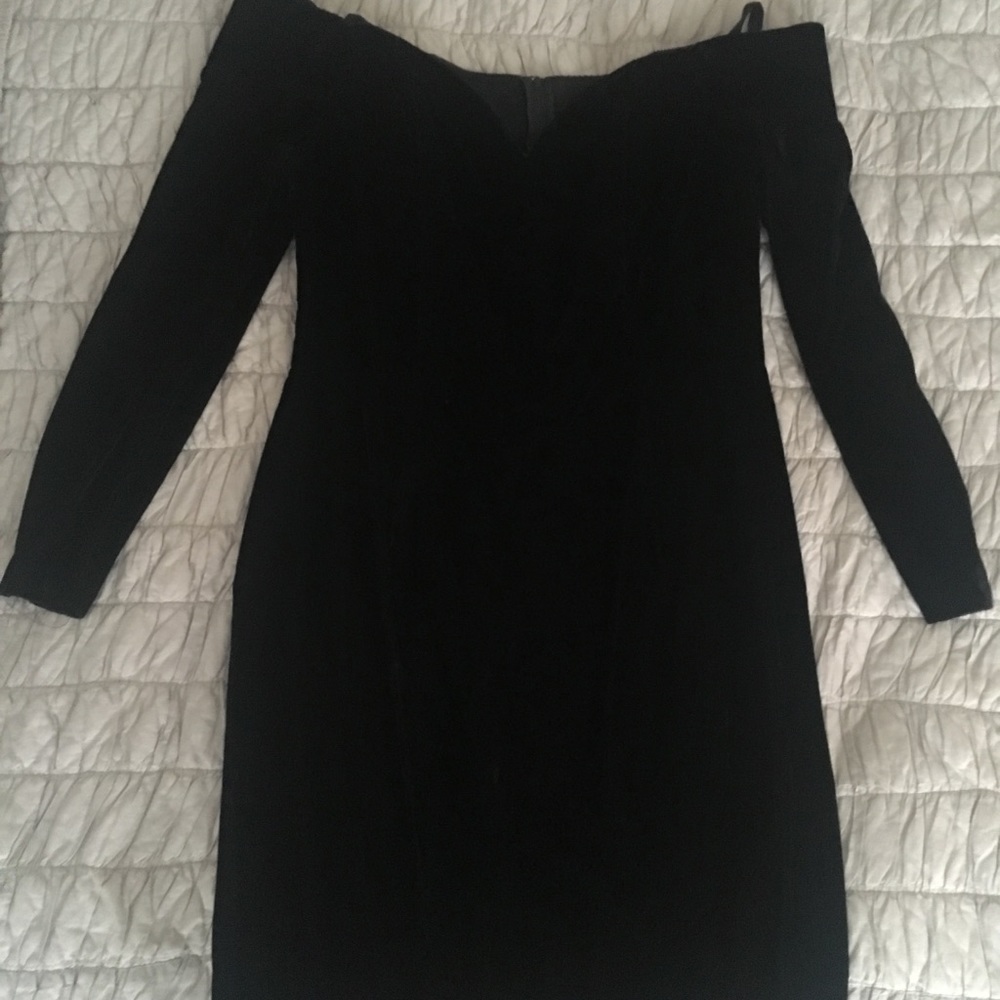Vintage 90s Long Sleeve Velvet Cocktail Dress